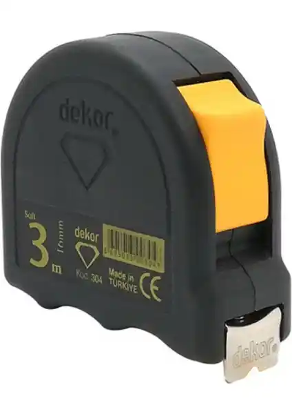 Dekor Şerit Metre Soft Touch 3m 16mm – Dayanıklı ve Hassas Ölçüm Aracı