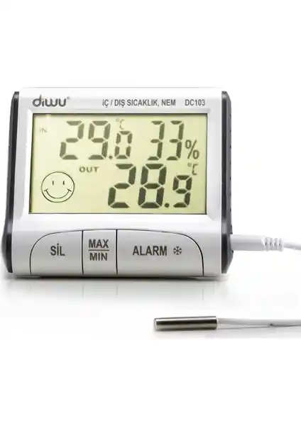 Diwu DC103 İç Dış Max-Min Termometre ve Nem Ölçer: Hassas ve Güvenilir Çok Fonksiyonlu Cihaz