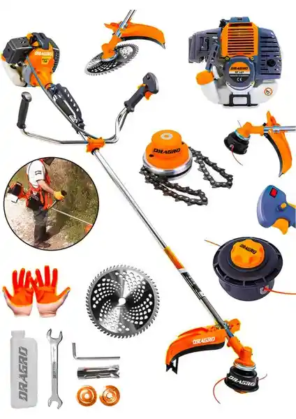 Dragro Alman 20 Hp Yan Tipi Benzinli Ot Çalı Tırpanı: Güçlü ve Dayanıklı Profesyonel Tarım Aleti