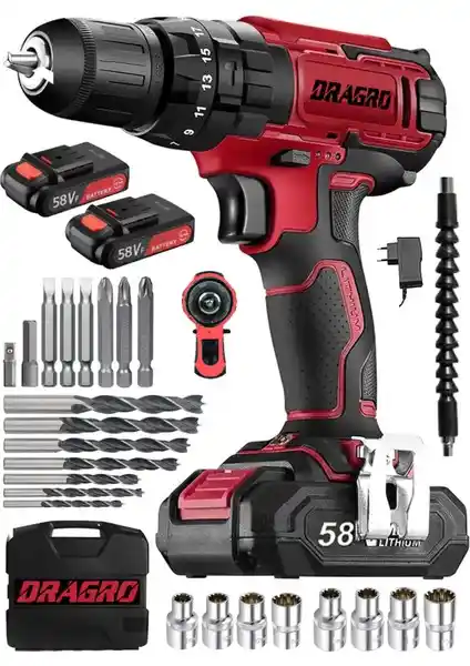 Dragro Alman 58V 5 Ah Darbeli Metal Şanzuman Şarjlı Vidalama Matkap Özellikleri ve Kullanım Alanları