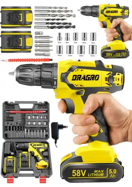 Dragro Alman 58V Çift Akülü Metal Şanzumanlı Şarjlı Vidalama Matkap Özellikleri ve Kullanım İpuçları