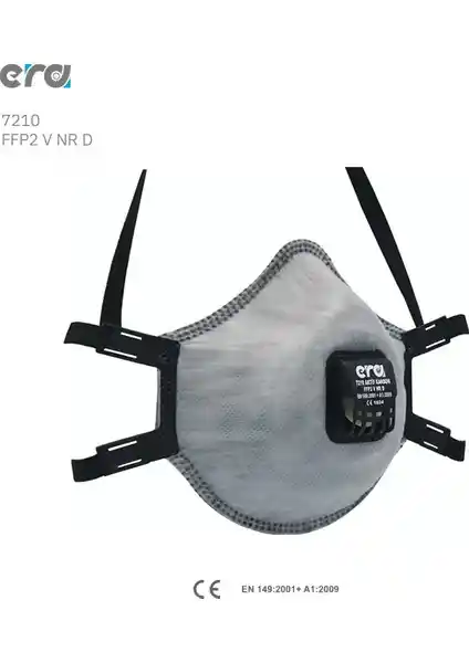 Era 7210 FFP2 Aktif Karbon Ventilli Solunum Koruyucu Maske Endüstriyel Güvenlik İçin Uygun