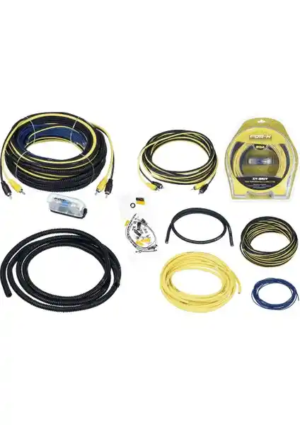 For-x Profesyonel Oto Anfi Kablo Seti Xy-8kıt 8ga ile Güç ve Ses Kalitenizi Artırın