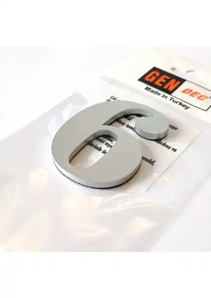 Gendec 7 cm No:6 Metal Kapı Numarası Estetik ve Dayanıklı Tasarım