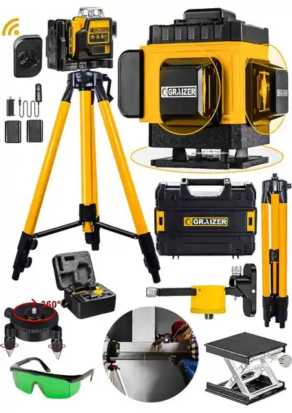 Graizer Alman 128 Vf Tripodlu Lazer Ölçüm Cihazı İnşaat ve Yapı Uygulamaları için Gelişmiş Teknoloji