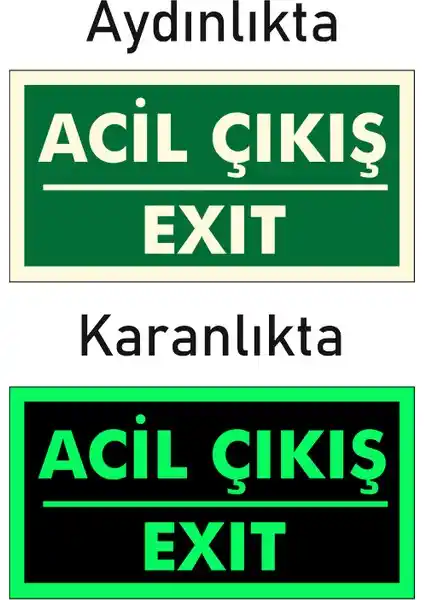 Gündoğdu Fotolümen Fosforlu Acil Çıkış Yön Levhası Güvenlik ve Dayanıklılık İçin Tasarlandı