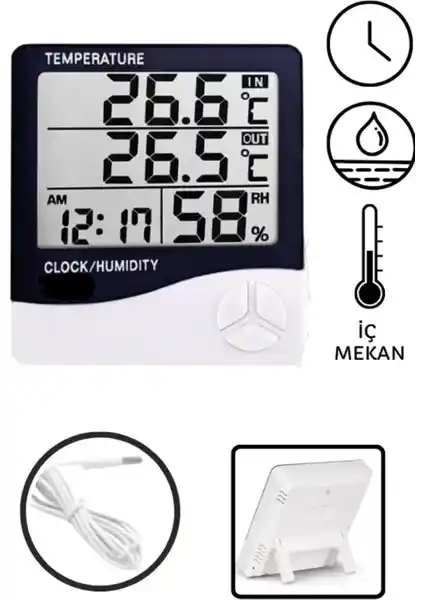 Hubstein HTC-2 Dijital Termometre ve Nem Ölçer: Çok Fonksiyonlu Ortam Kontrol Cihazı
