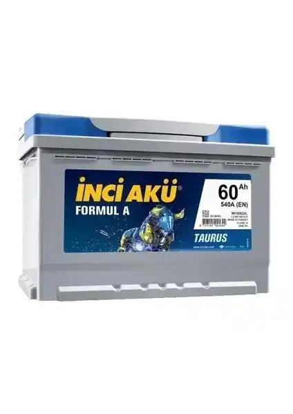 İnci Akü 12V 60 Ah 540A EN Formul A Taurus Akü: Güçlü ve Güvenilir Otomotiv Enerji Kaynağı