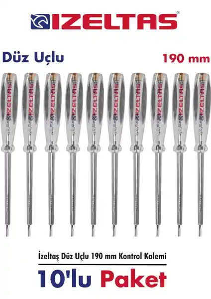 İzeltaş Kontrol Kalemi 190 mm Düz Uçlu - Dayanıklı ve Hassas El Aleti