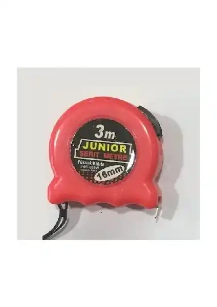 Junior 3 mt 16 mm Çelik Metre Profesyonel ve Dayanıklı Ölçüm Aracı