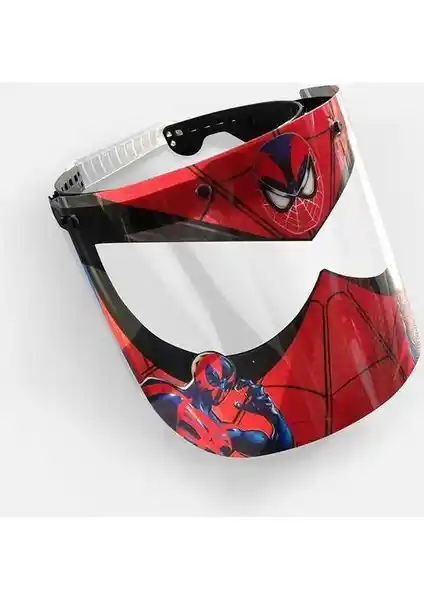 Kazani Çocuklar İçin Spıder Man Temalı Yüz ve Ağız Koruyucu Siperlik Güvenlik Çözümü