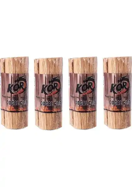 Kor Doğal Çıra Mangal ve Şömine Tutuşturucu 4'lü - Hızlı ve Güvenli Tutuşma Sağlar