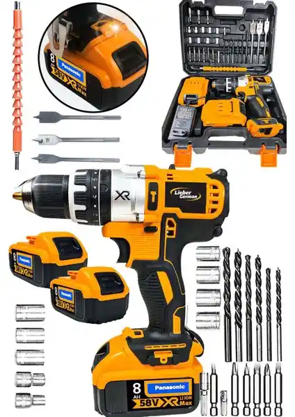 Lieber German Xr-Lion Darbeli Matkap Seti: Güçlü, Dayanıklı ve Çok Yönlü Profesyonel Kullanım