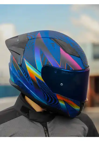 LS2 Rapıd 2 Race Optik Mat Mavi-Mor Kask: Güvenlik ve Konforun Birleştiği Yüksek Performanslı Motor Kaskı