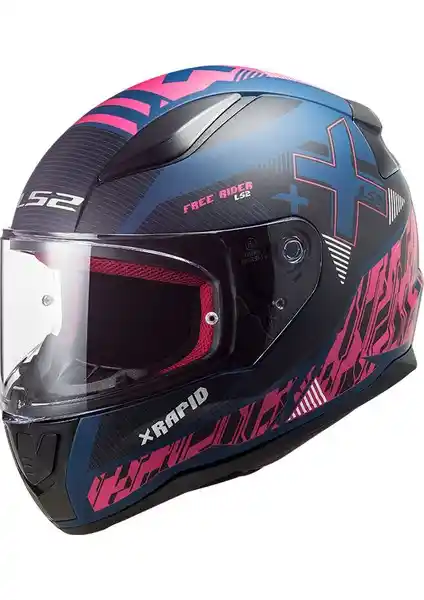 LS2 Rapid Xtreet Mat Mavi-Mor Kask Güvenlik ve Konfor Sunan Modern Tasarım