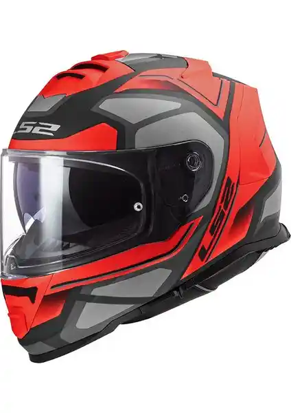 LS2 Storm Faster Kırmızı-Tıtanıum Kask: Güvenlik ve Konfor Sunan Modern Motosiklet Kaskı