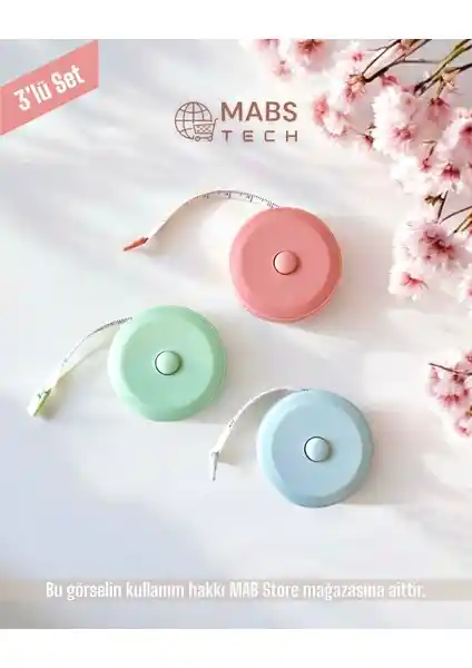 Mabs Tech 1.5 Metre Otomatik Saran Mini Mezura: Pratik ve Şık Ölçüm Çözümü