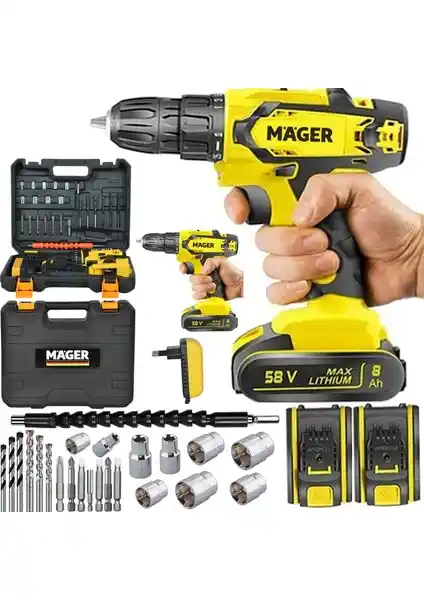 Mager Alman 58 Watt Çift Akülü Darbeli Metal Şanzıman Vidalama Matkap İncelemesi