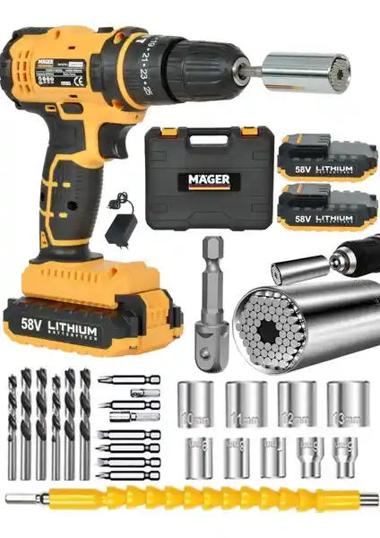 Mager'in 32V 5Ah Çift Akülü Şarjlı Matkap ile Yüksek Performans ve Dayanıklılık