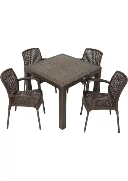 Mandella Elit Rattan 90x90 Defne Koltuk ve Masa Takımı - Estetik ve Dayanıklılık Özellikleriyle