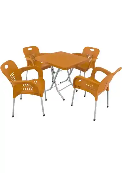 Mandella Katlanır 80x80 Demir Ayaklı Eko Nil Oturma ve Masa Takımı Özellikleri ve Kullanım Alanları