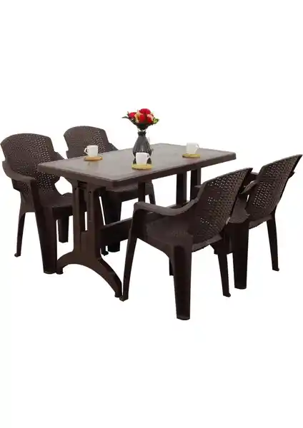 Mandella Zeugma 70x120 Golf Oturma ve Masa Takımı Bahçe ve Dış Mekan Kullanımı İçin