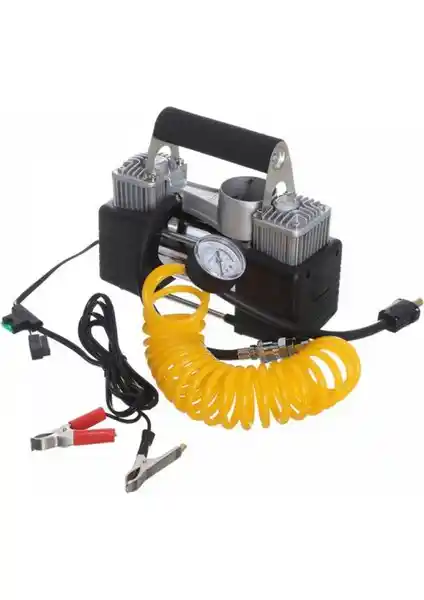 Mega Oto Market Çift Pistonlu Metal Gövdeli Hava Kompresörü Araç Lastik Şişirme Çözümü