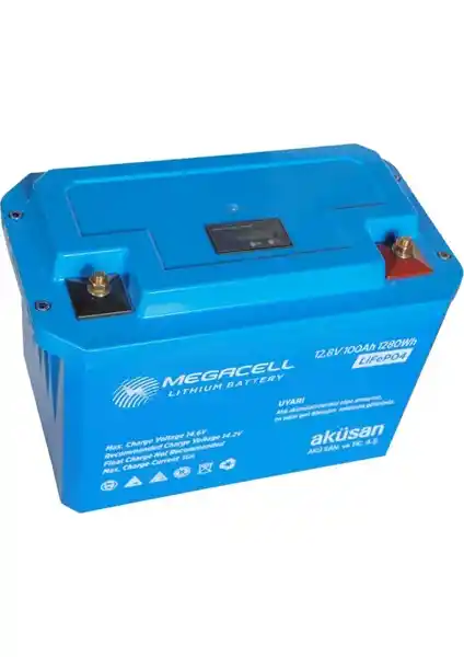 Megacell 12,8V-100Ah Lifepo4 Akü Marin ve Endüstriyel Kullanımlar İçin Güç Kaynağı