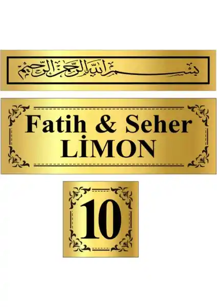 Metal Kapı İsimliği ve Numarası Seti Modern Tasarım Dayanıklı Malzeme