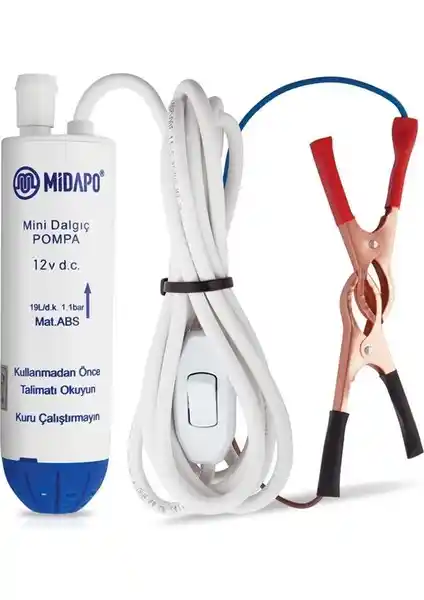 Midapo 12 Volt Mini Dalgıç Pompa: Kompakt ve Güçlü Sıvı Transfer Çözümü