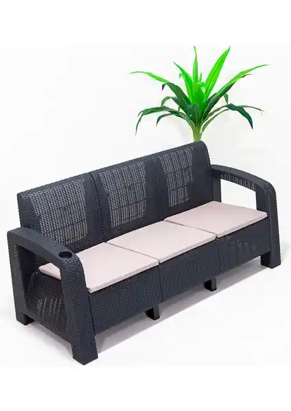 Mobetto Olimpos 3'lü Oturma Grubu Modern ve Dayanıklı Dış Mekan Mobilyası