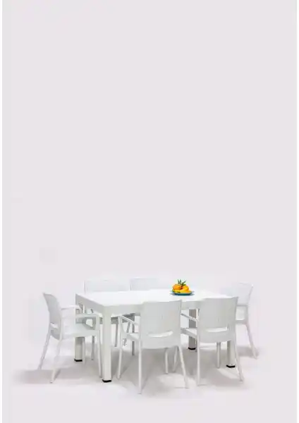 Mobetto Rattan Large Lüx Dış Mekan Masa Takımı - Çevre Dostu ve Dayanıklı Tasarım