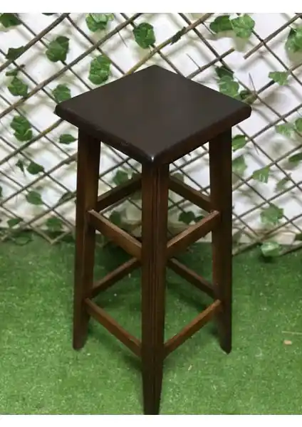 Modern ve Şık Kare Bar Tabure Ceviz Renk ile Mekânlarınızı Yenileyin