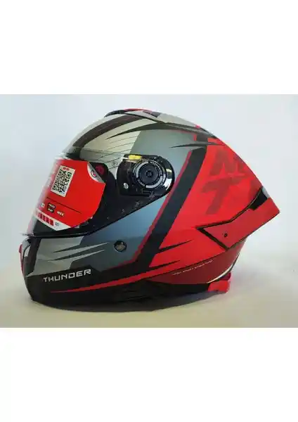 MT Thunder 4SV Pental B5 Mat Red Grey Güvenlik ve Konfor Odaklı Motosiklet Kaskı