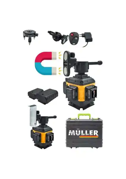 Müller Germany Xdrive 360 Derece Lazer Terazi İnşaat ve Dekorasyon İçin Profesyonel Çözüm