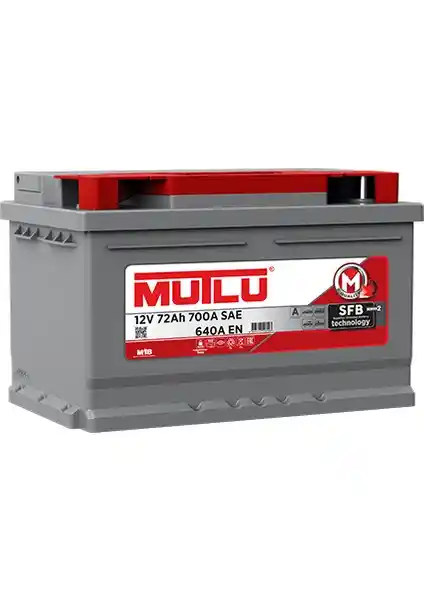 Mutlu 12V 72 Ah 640A SFB Avrupa Tip Akü Güç ve Dayanıklılık İçin İdeal Çözüm