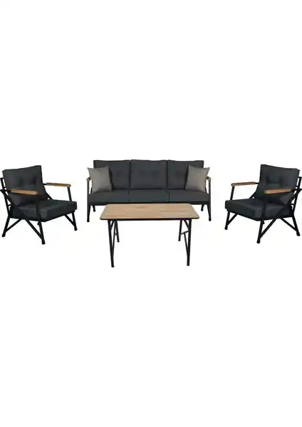 Nejan Nefin 180 Siyah Oturma Grubu: Modern ve Konforlu Mobilya Çözümü