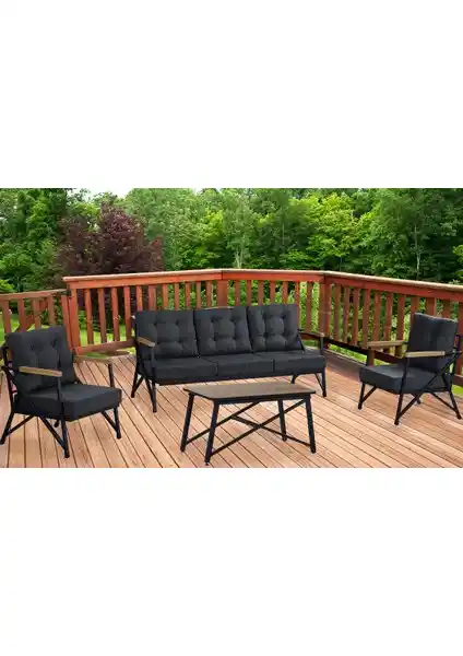 Nejan Nefin 180 Siyah Oturma Grubu: Modern ve Şık Tasarımla Konforun Buluşması