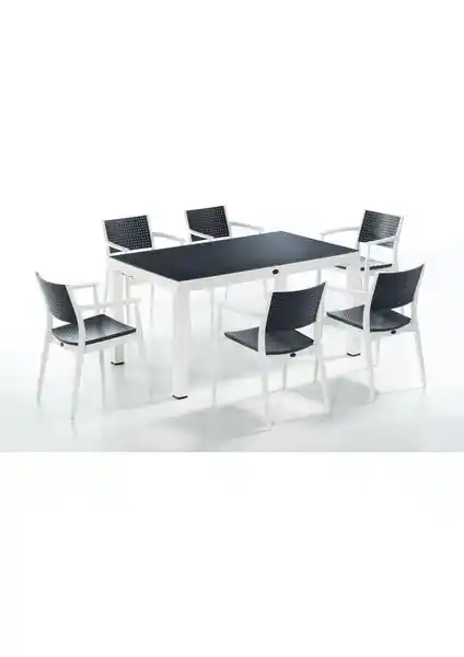 Novussi Seginus 6'lı Camlı Oturma ve Masa Seti Modern Tasarım ve Dayanıklılık Sunar