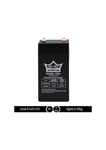 Or-Tec Ortec 4V 4AH Bakımsız Kuru Akü: Güçlü ve Güvenilir Enerji Kaynağı