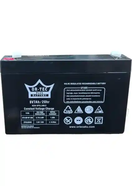 Or-Tec Ortec Kuru Akü 6 V 7 Ah Güç ve Güvenilirlik Sunan Kompakt Enerji Kaynağı