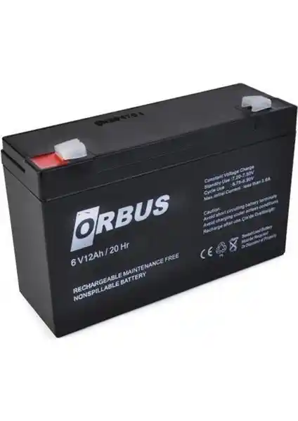 Orbus 6V 12AH Oyuncak Araba Aküsü Güç ve Güvenilirlik Sunan Yüksek Performanslı Akü