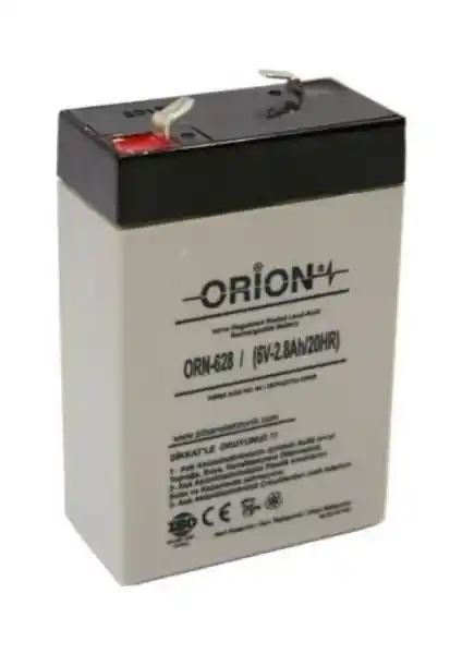 Orion 6V 2.8Ah Kuru Bakımsız İnce Işıldak Aküsü Güvenilir Güç Kaynağı ve Endüstriyel Uygulamalar