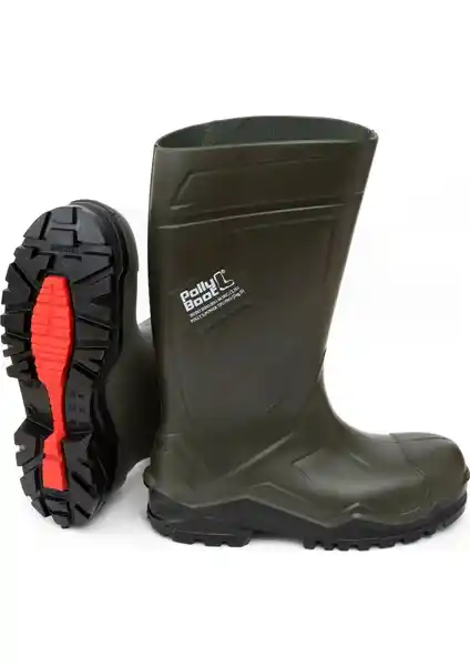 Polly Boot Power S4 Haki Renk Çelik Burunlu Güvenlik Çizmesi İş Güvenliği ve Konfor İçin