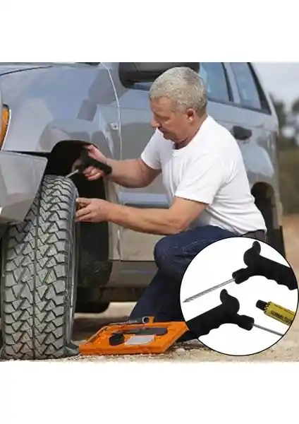 Pratik Lastik Tamir Seti Deluxe Tire Plug Kit ile Güvenli Yolculuklar İçin Etkili Çözüm