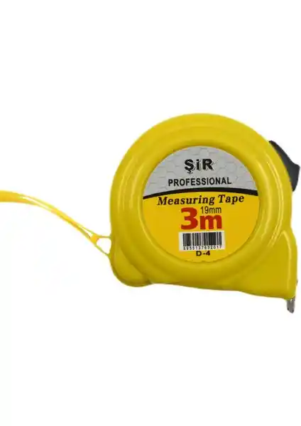 Profesyonel 3 Metre Şerit Metre Mezura 19 mm D4 Gkh Güçlü ve Dayanıklı Tasarım