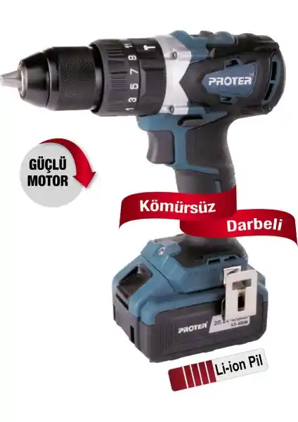 Proter Pst 740 Bl Çift Akülü 20V/4Ah Darbeli Şarjlı Matkap Özellikleri ve Kullanım Avantajları