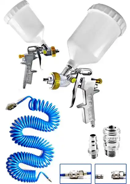 Proxtech Havalı Üstten Depo Boya Tabancası ve Spiral Hava Hortumu Seti Özellikleri