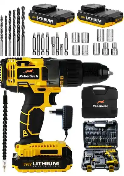 Rebellisch Almanya 398 V 40 Ah Güç Serisi Darbeli Metal Şanzımanlı Çift Akülü Vidalama Matkap Özellikleri