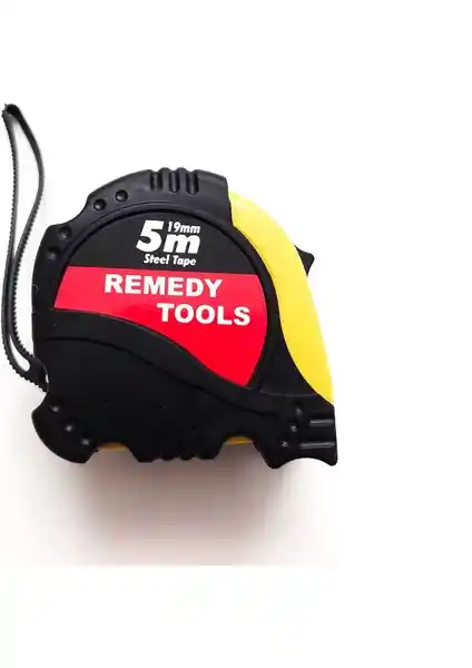 Remedy Tools 5 Metre Darbeye Dayanıklı Kauçuk Kaplamalı Çelik Şerit Metre İnşaat ve Mobilya